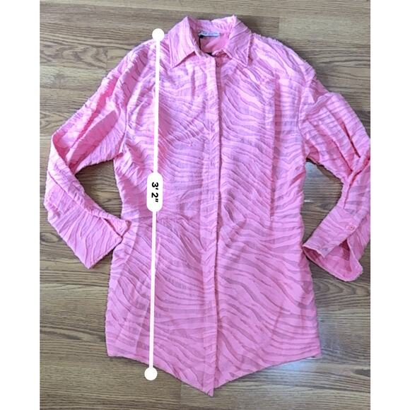 THE ATTICO Pink Silvye zebra-print fil coupé minidress size 46 / us XL - Picture 7 of 16